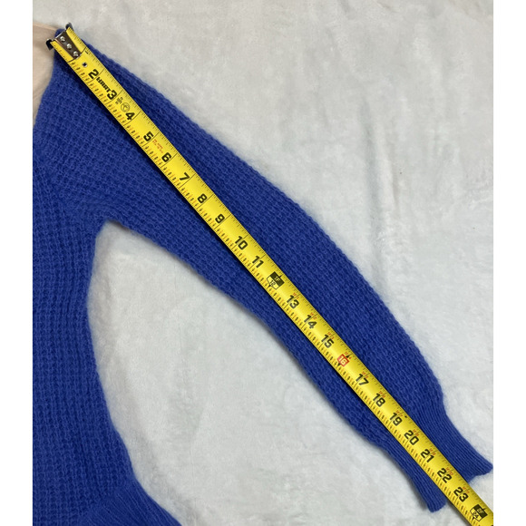 Womens Sweater Angora Rabbit Hair Blouse Top Size 2 Small Blue Coquette Feminine - Picture 16 of 16